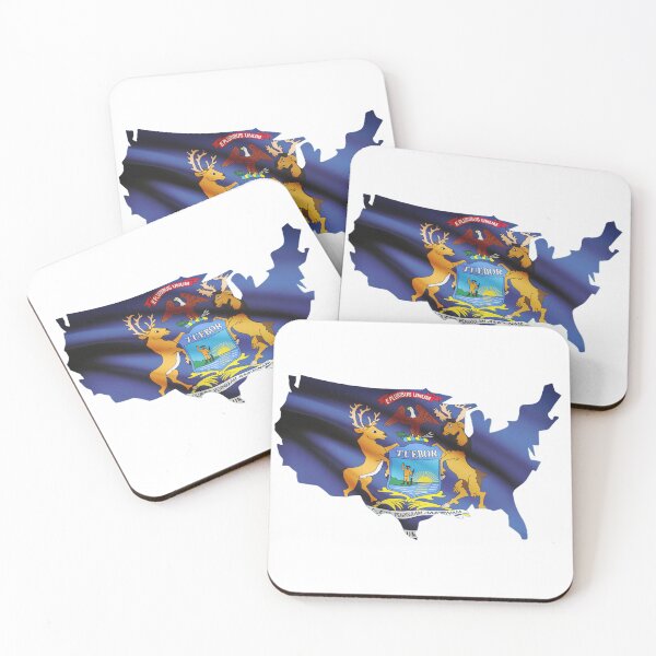 Item preview, "Michigan Flag USA Map T-Shirt - Patriotic Michigander Tee"   designed and sold by Danver Thread and Sticker Company.