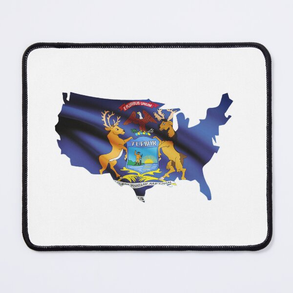 Item preview, "Michigan Flag USA Map T-Shirt - Patriotic Michigander Tee" designed and sold by Danver Thread and Sticker Company.