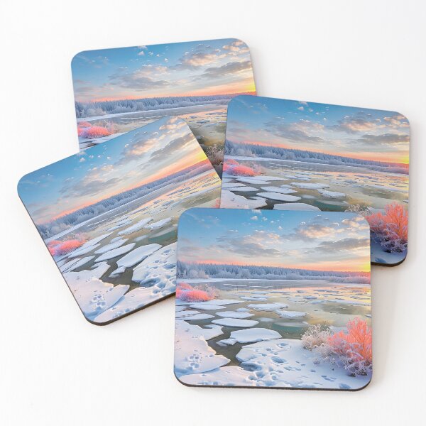 Item preview, Serene Winter Landscape With Snowy Terrain And Vibrant Sky designed and sold by graphicnew.