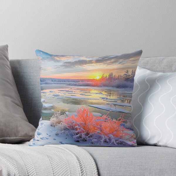 Item preview, Serene Winter Landscape With Snowy Terrain And Vibrant Sky designed and sold by graphicnew.