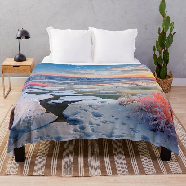 Item preview, Serene Winter Landscape With Snowy Terrain And Vibrant Sky designed and sold by graphicnew.