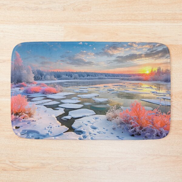 Item preview, Serene Winter Landscape With Snowy Terrain And Vibrant Sky designed and sold by graphicnew.