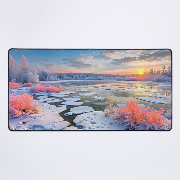 Item preview, Serene Winter Landscape With Snowy Terrain And Vibrant Sky designed and sold by graphicnew.