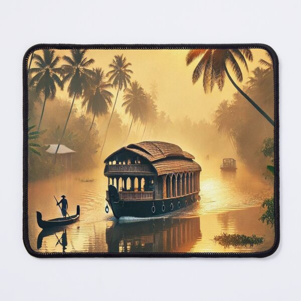 Item preview, Sunset Serenity – A Kerala Houseboat Journey designed and sold by NirambyVishnu.