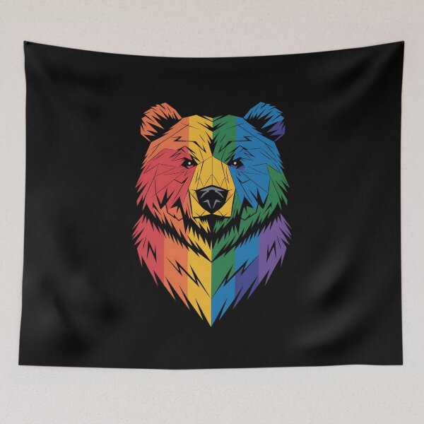 Item preview, Geometric Bear in LGBT Flag, Gay Pride Bear designed and sold by savrmiller.