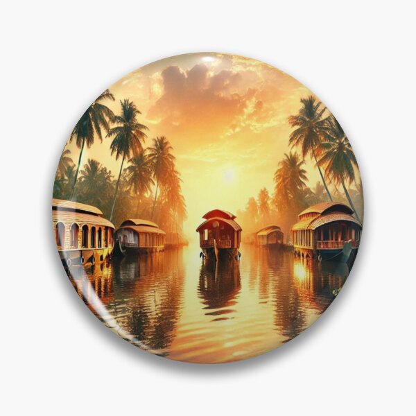 Item preview, Alleppey Backwaters – A Sunset Houseboat Retreat designed and sold by NirambyVishnu.