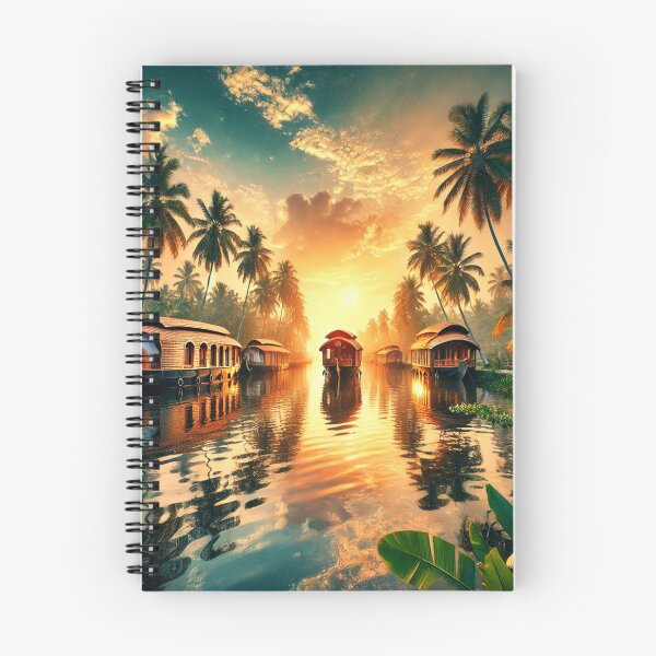 Item preview, Alleppey Backwaters – A Sunset Houseboat Retreat designed and sold by NirambyVishnu.