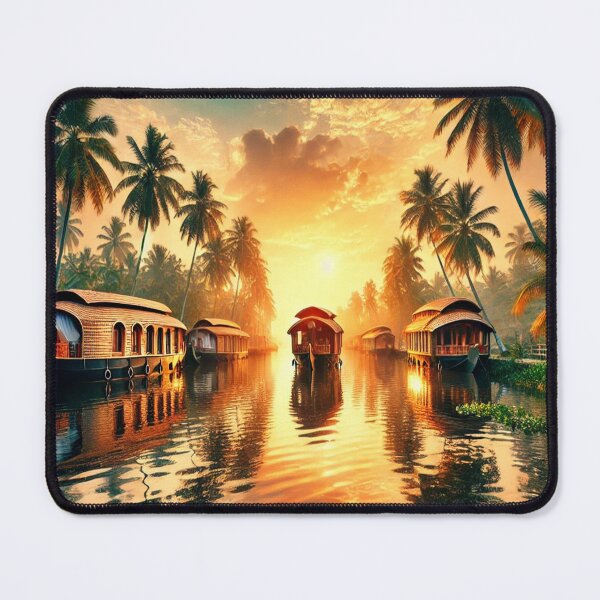 Item preview, Alleppey Backwaters – A Sunset Houseboat Retreat designed and sold by NirambyVishnu.
