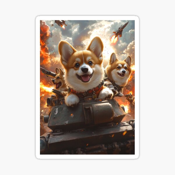 Item preview, Corgi War: Battle Paws | T-Shirt | Collection 1-1 designed and sold by BatkuzaHUB.
