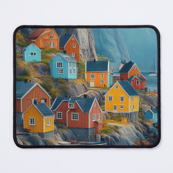 Item preview, Vibrant Coastal Village with Colorful Houses designed and sold by Artessie.