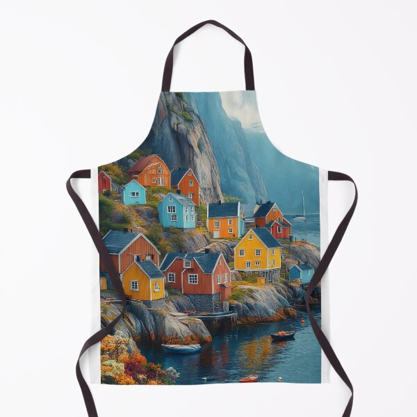Item preview, Vibrant Coastal Village with Colorful Houses designed and sold by Artessie.