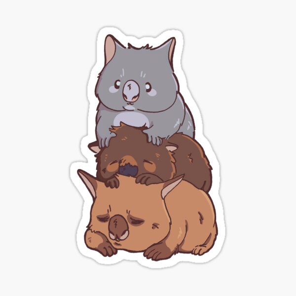 Item preview, wombat trio stack designed and sold by Apteryx-Art.