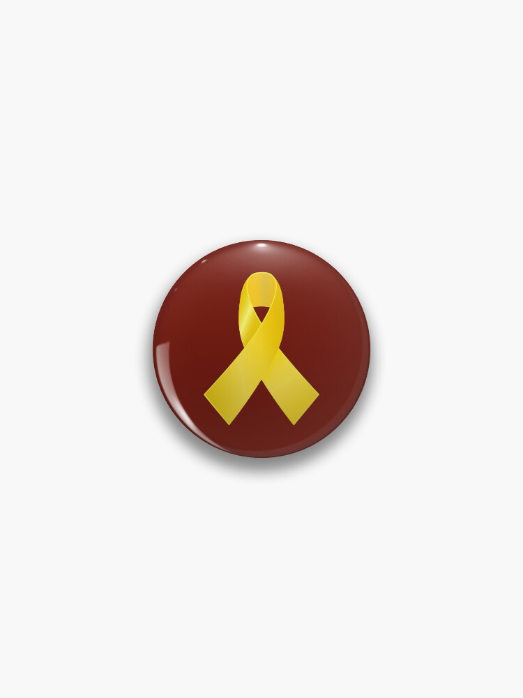Thumbnail 1 of 3, Pin, Yellow Awareness Ribbon designed and sold by josesita.