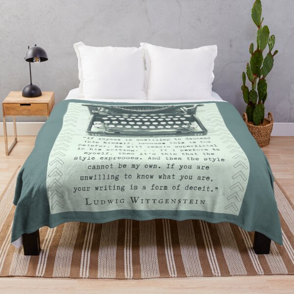 Item preview, Ludwig Wittgenstein quote: “If anyone is unwilling to descend into himself, because this is too painful, he will remain superficial in his writing. . . ” designed and sold by artbleed.