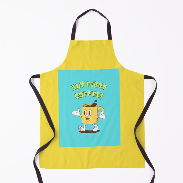Item preview, But First Coffee, Cup of Coffee, Yellow Font, Aqua Blue designed and sold by AASparksDesigns.