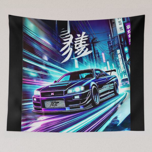 Item preview, R34 Nissan Skyline GT-R Midnight Purple Racing Tokyo designed and sold by ThrottleNThread.