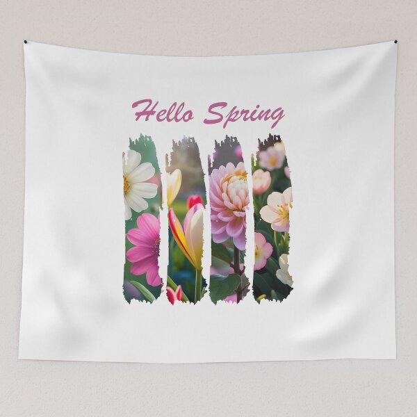 Item preview, "Hello Spring" – Cheerful Floral & Nature-Inspired Seasonal Design designed and sold by Colorful-Garden.