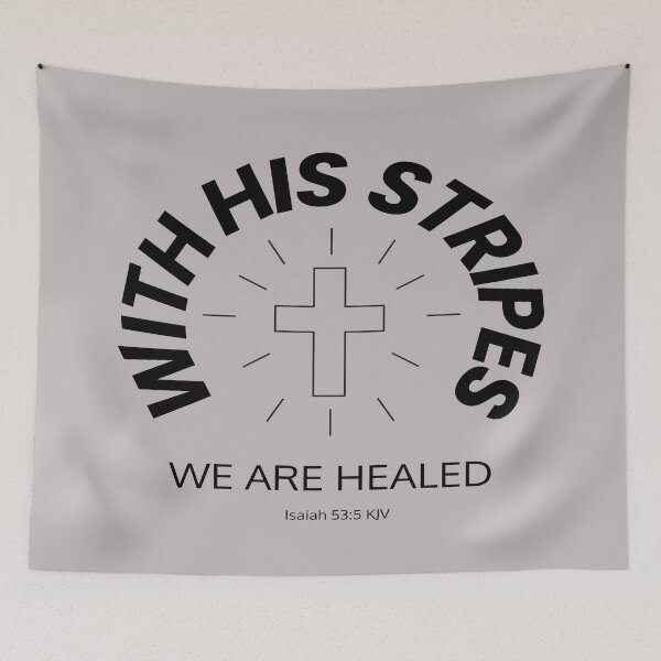 Item preview, With His Stripes We Are Healed Isaiah 53:5 Bible Verse designed and sold by JR-CreativeZone111.