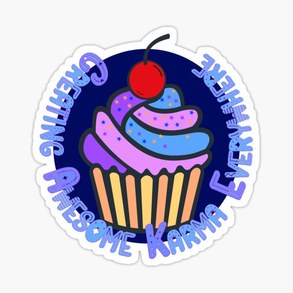Vista previa del artículo con la obra «Cupcakes Creando Karma», diseñado y vendido por TheAcronymystic.