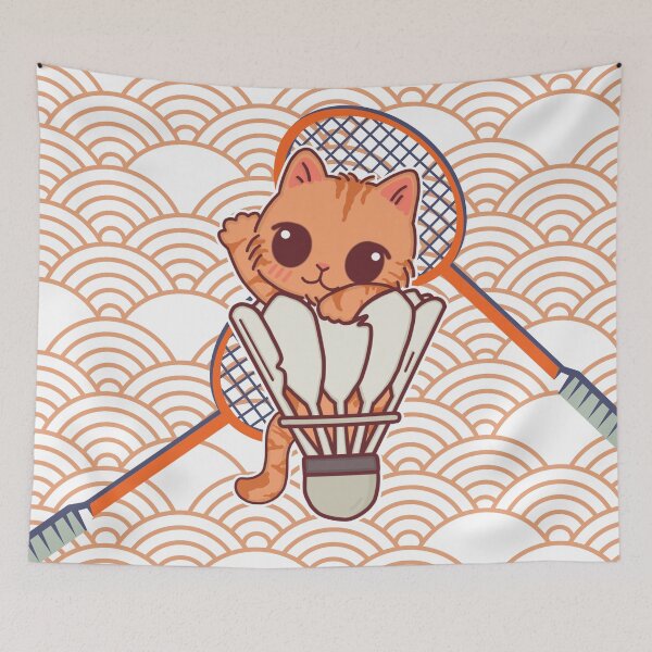 Item preview, Cute Tabby Cat in a Shuttlecock – Badminton Lover designed and sold by BGMeYou.