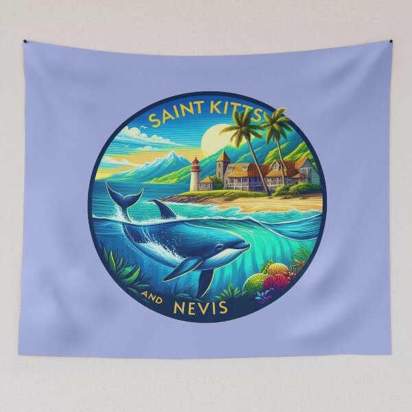 Item preview, Saint Kitts and Nevis - Dolphin designed and sold by Myra365Art.