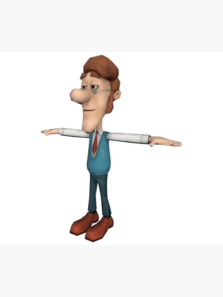 2d game character in t pose cute and positive with big head