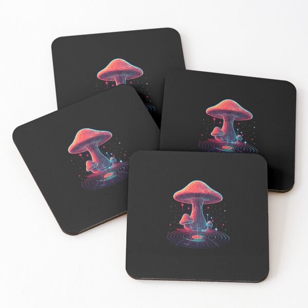 Item preview, Neon Wireframe Mushrooms designed and sold by TrippyFest.