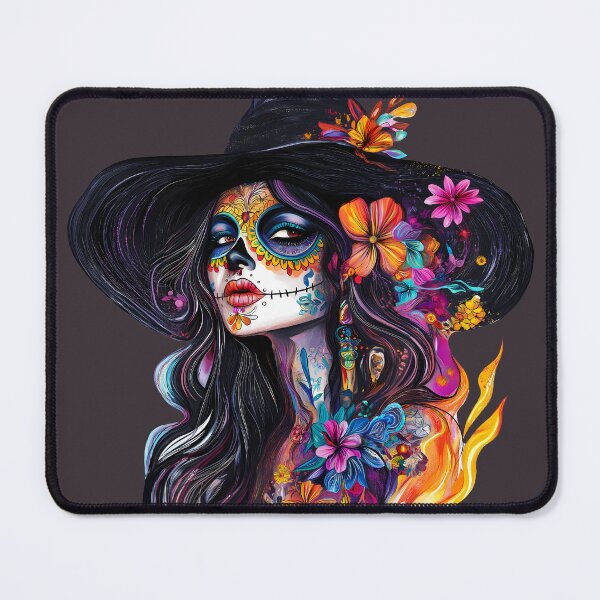 Item preview, Beautiful calavera art with flowers and detailed face paint for Day of the Dead designed and sold by natalidesign.