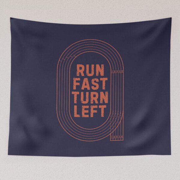 Item preview, Run Fast Turn Left Motivational Track Running designed and sold by StrideSuccess.