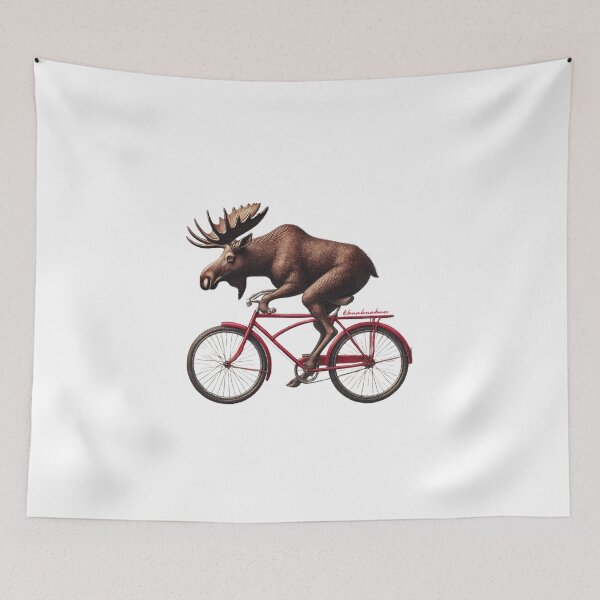 Item preview, Moose Riding a Bike designed and sold by BUABUABUA.