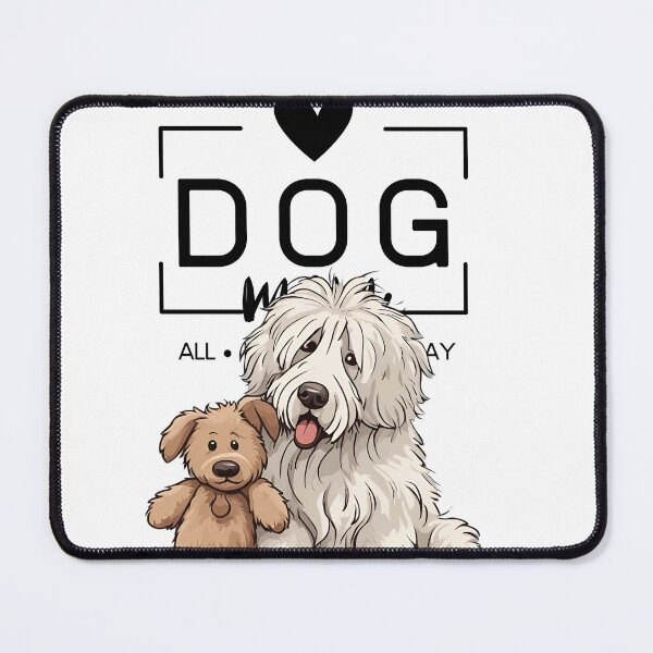 Item preview, Adorable Bergamasco Shepherd with a Plush Teddy Bear – Cartoon Illustration designed and sold by GoodyPaws.