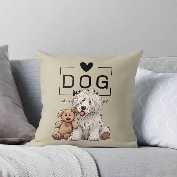Item preview, Adorable Bergamasco Shepherd with a Plush Teddy Bear – Cartoon Illustration designed and sold by GoodyPaws.