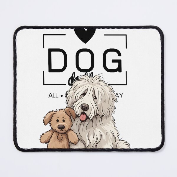 Item preview, Adorable Bergamasco Shepherd with a Plush Teddy Bear – Cartoon Illustration designed and sold by GoodyPaws.