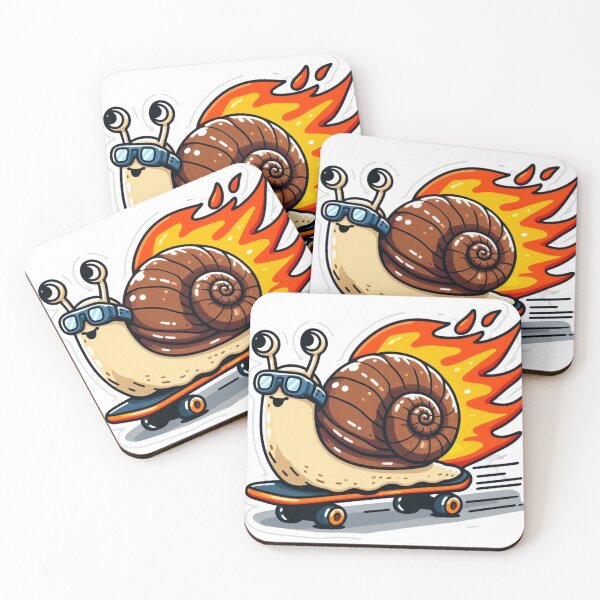 Item preview, Sticker of a Snail Riding a Skateboard at High Speed  Premium Cool Trendy Best Gift designed and sold by Imaginarium of Chaos falcon88 .