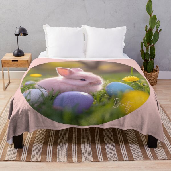 Item preview, Adorable pink baby bunny with easter eggs-Fluffy Springtime Charm designed and sold by Benitty.