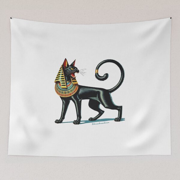 Item preview, Ancient Egyptian Black Cat designed and sold by BUABUABUA.