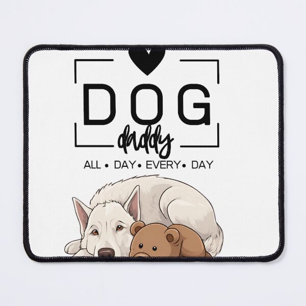Item preview, Adorable White Swiss Shepherd with a Plush Teddy Bear – Cartoon Illustration designed and sold by GoodyPaws.