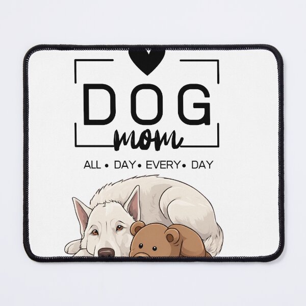 Item preview, Adorable White Swiss Shepherd with a Plush Teddy Bear – Cartoon Illustration designed and sold by GoodyPaws.