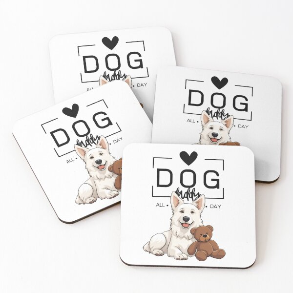 Item preview, Adorable White Swiss Shepherd with a Plush Teddy Bear – Cartoon Illustration designed and sold by GoodyPaws.