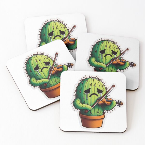 Item preview, Sticker of a Cactus Playing the Violin  Premium Cool Trendy Best Gift designed and sold by Imaginarium of Chaos falcon88 .