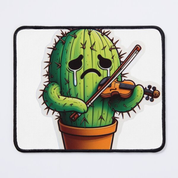 Item preview, Sticker of a Cactus Playing the Violin Premium Cool Trendy Best Gift designed and sold by Imaginarium of Chaos falcon88 .
