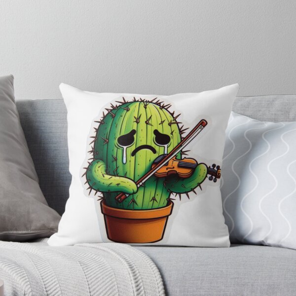 Item preview, Sticker of a Cactus Playing the Violin  Premium Cool Trendy Best Gift designed and sold by Imaginarium of Chaos falcon88 .