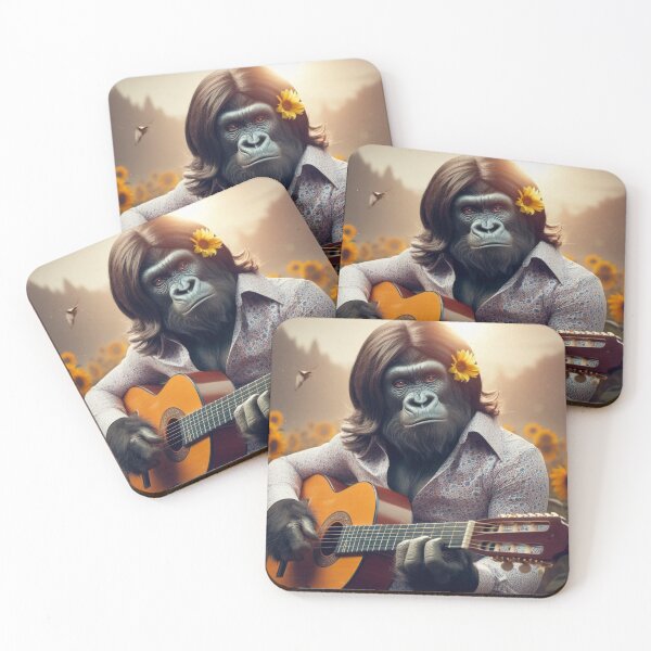 Item preview, Cute gorilla classic guitar playing  designed and sold by Dogandesighn.