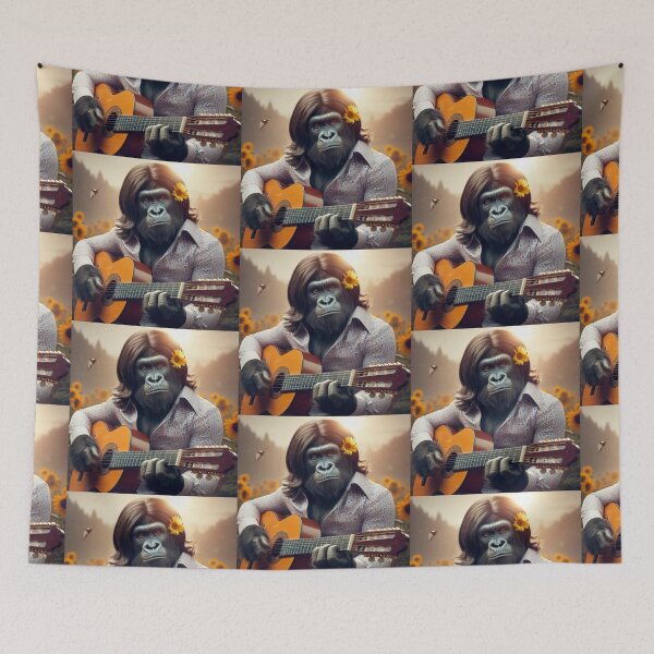 Item preview, Cute gorilla classic guitar playing  designed and sold by Dogandesighn.