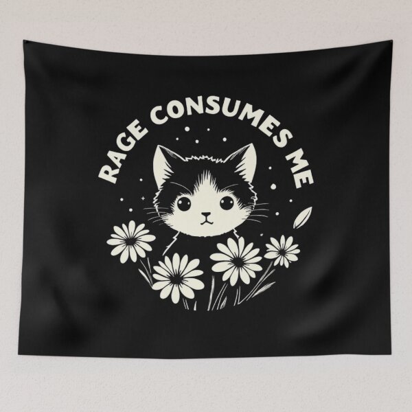 Item preview, Cute Cat Rage Consumes Me Funny Sarcastic Kitten Flower designed and sold by KAYDEE01212 ✨.