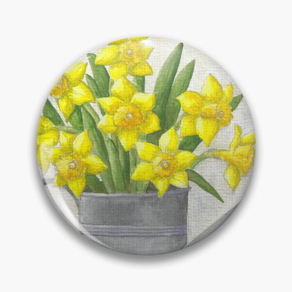 Item preview, daffodils in watering can designed and sold by Sandra  Steinke.