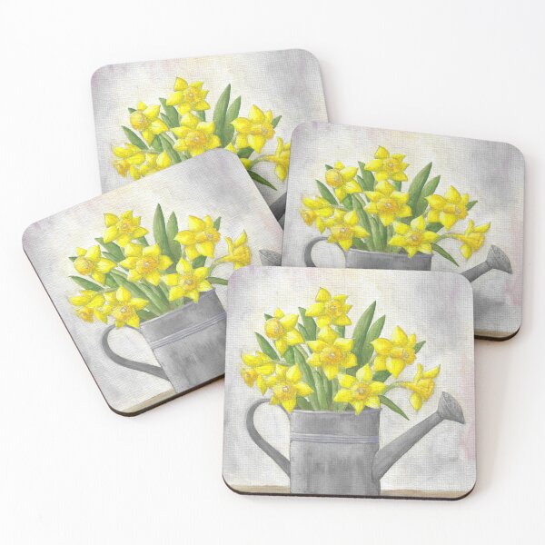 Item preview, daffodils in watering can designed and sold by Sandra  Steinke.