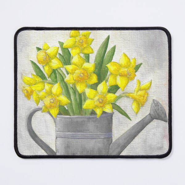 Item preview, daffodils in watering can designed and sold by Sandra  Steinke.