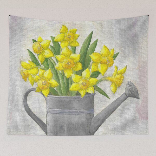 Item preview, daffodils in watering can designed and sold by Sandra  Steinke.