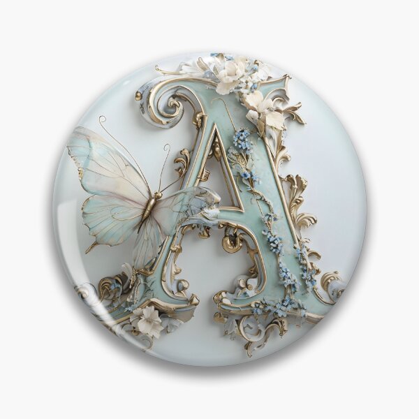 Item preview, Elegant Floral Letter A with Butterfly Charm designed and sold by Vibes To VIsual.